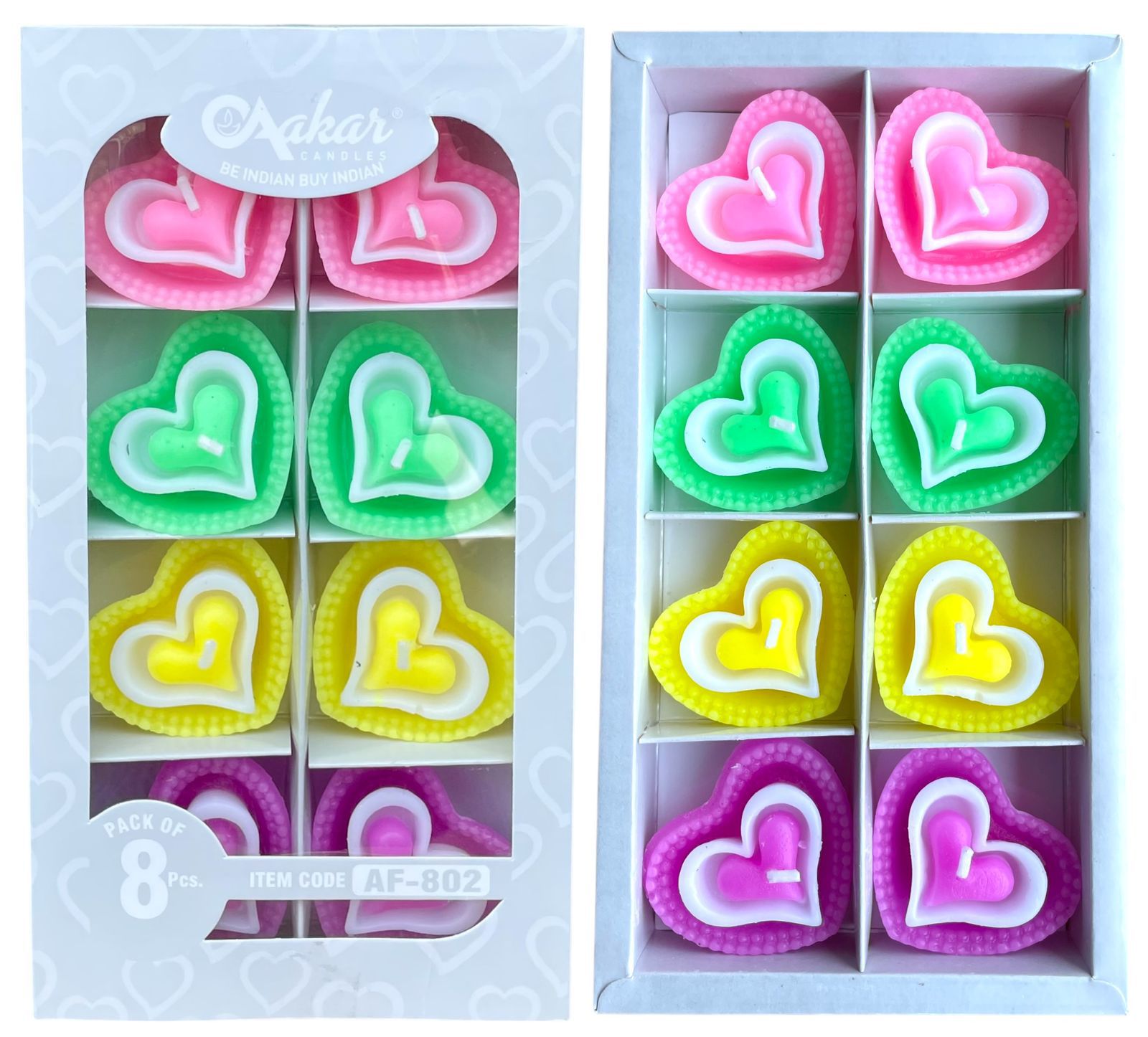 Heart-shaped floating candles Pack Of 8 Pcs