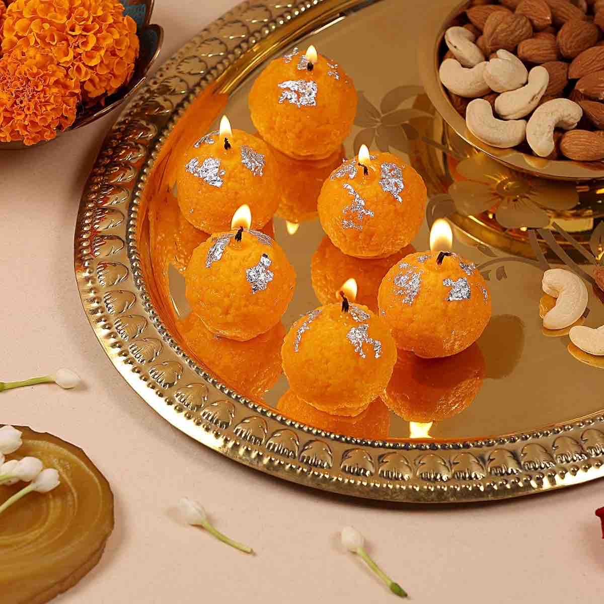 Laddu Shape Candle (Pack of 6)